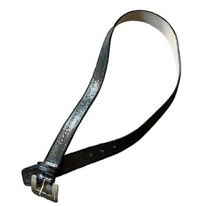 Michael Kors Genuine Leather Belt Women’s Large 41.5 in. Black Snakeskin Detail